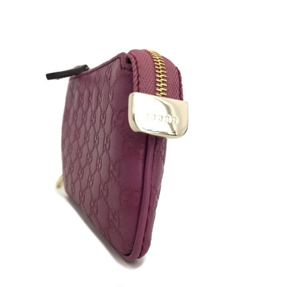 GUCCI Micro Shima GG Logo Pink Leather Coin Purse Wallet /R4607 - Picture 2 of 8